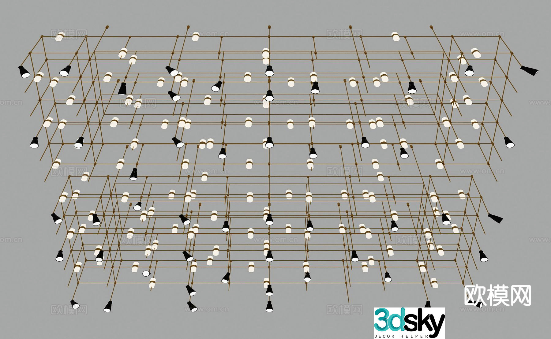 Modern fashionable chandelier lobby chandelier 3d model