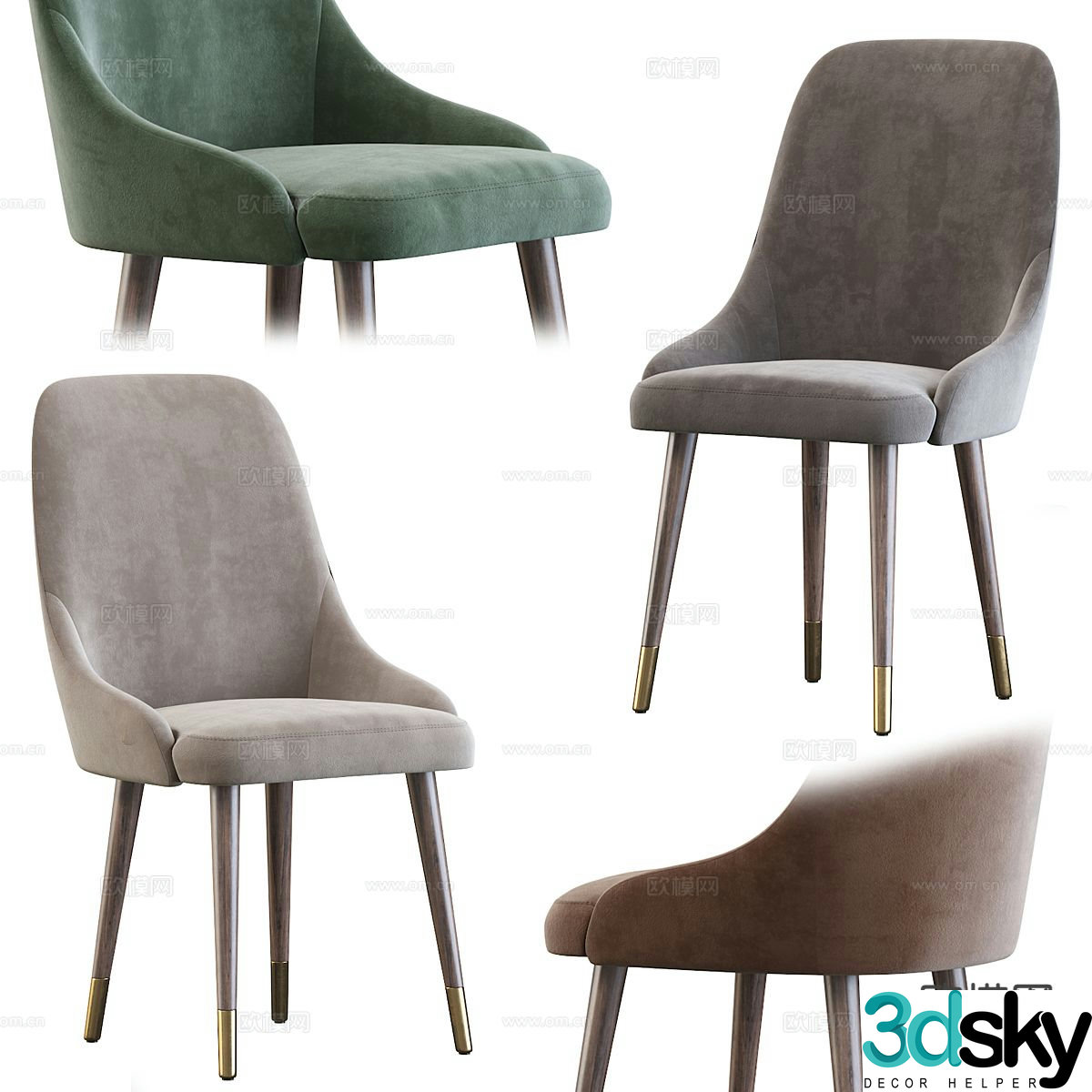 Italian chair dining chair 3d model