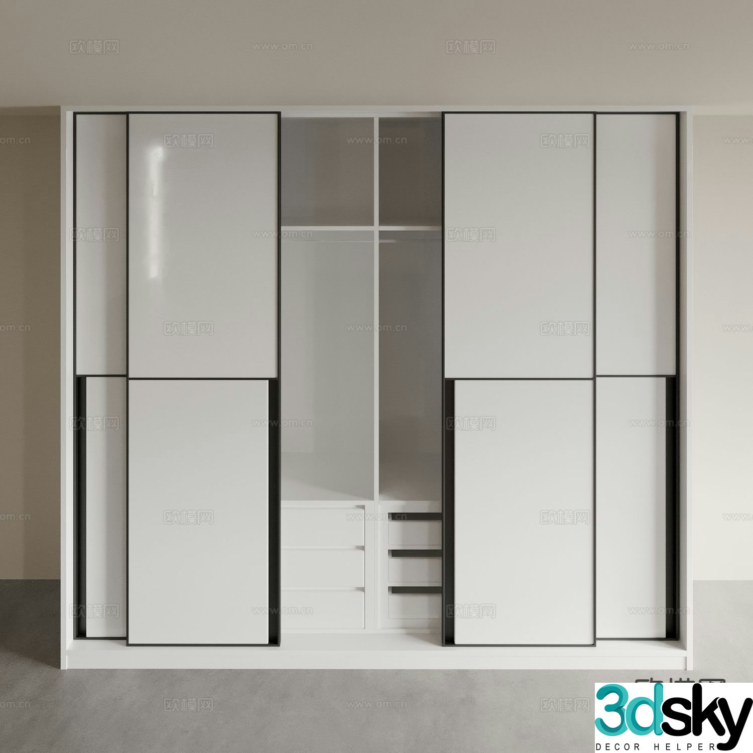 modern wardrobe wardrobe 3d model