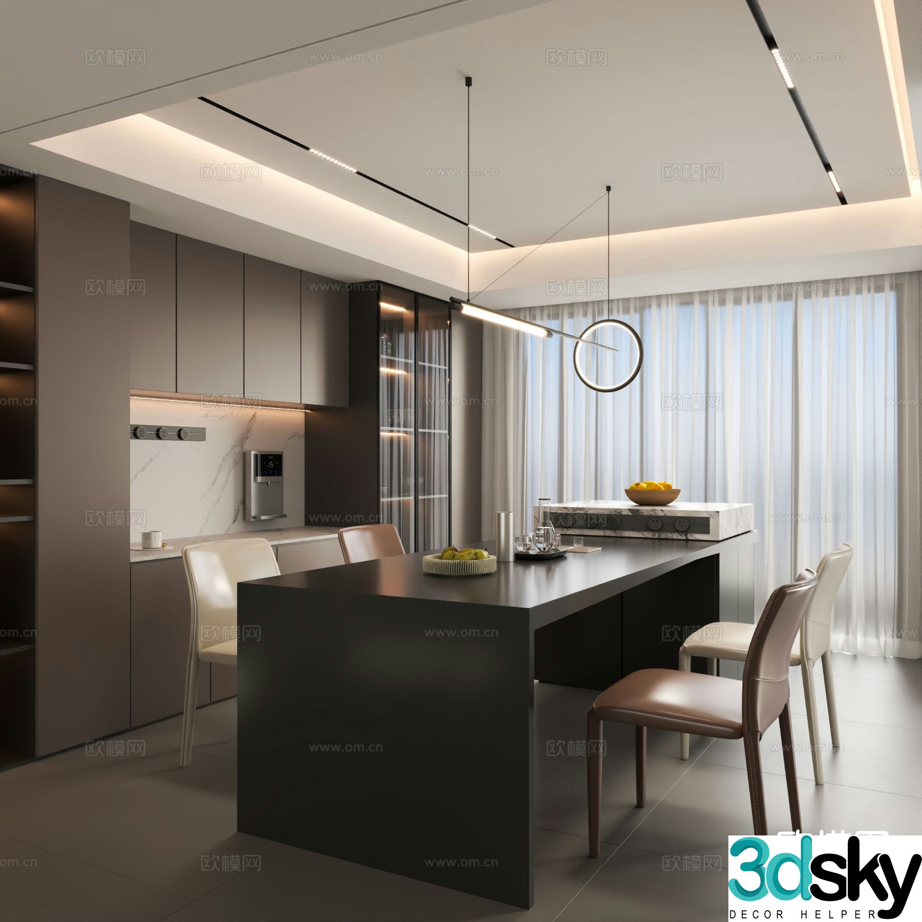 Italian island restaurant 3d model