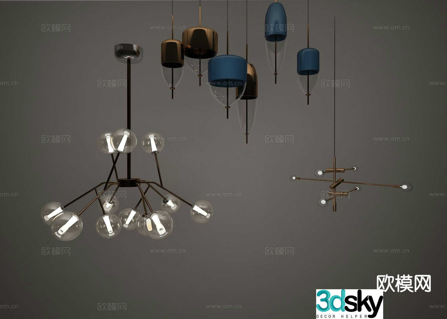 Nordic chandelier art chandelier 3d model