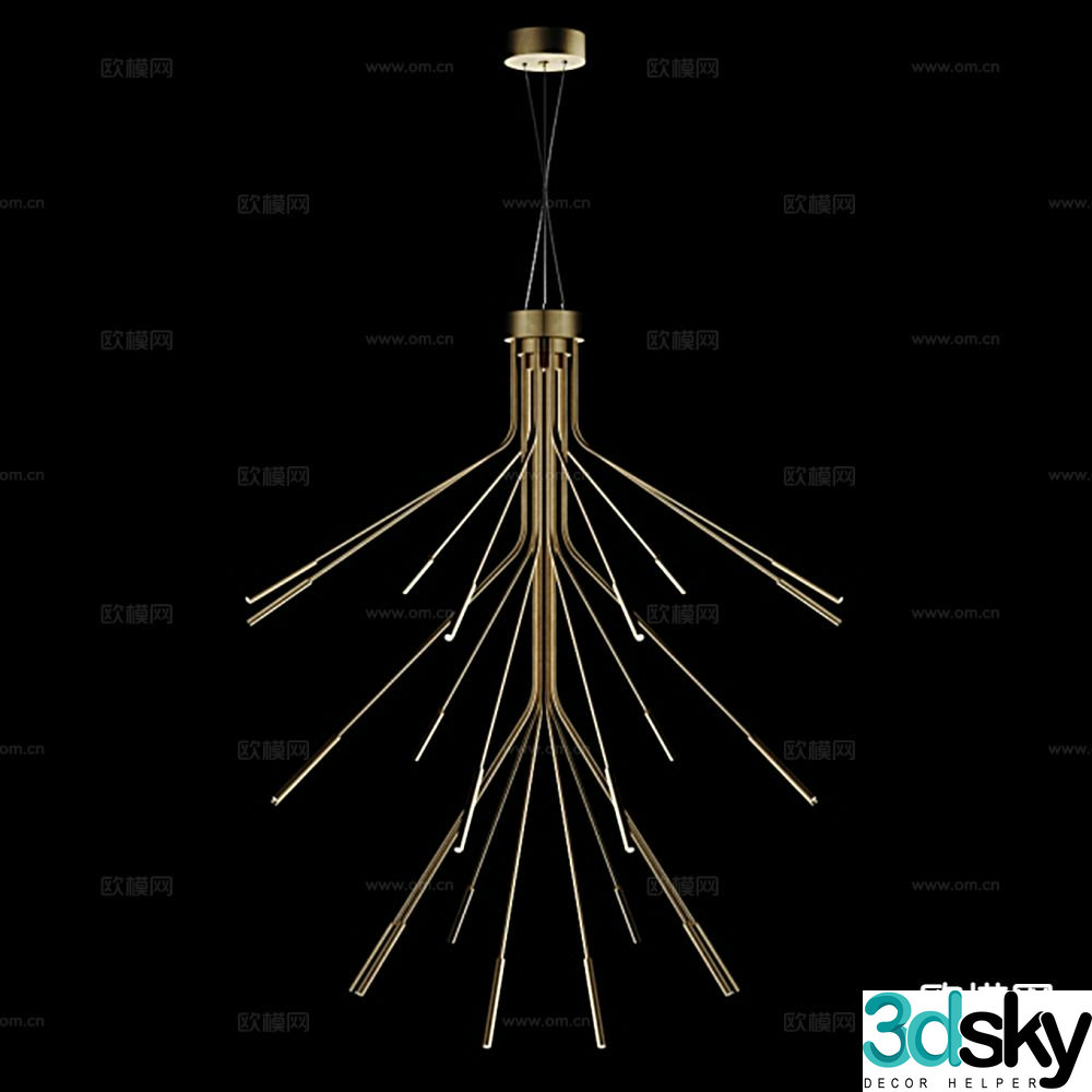 Light luxury chandelier art chandelier 3d model