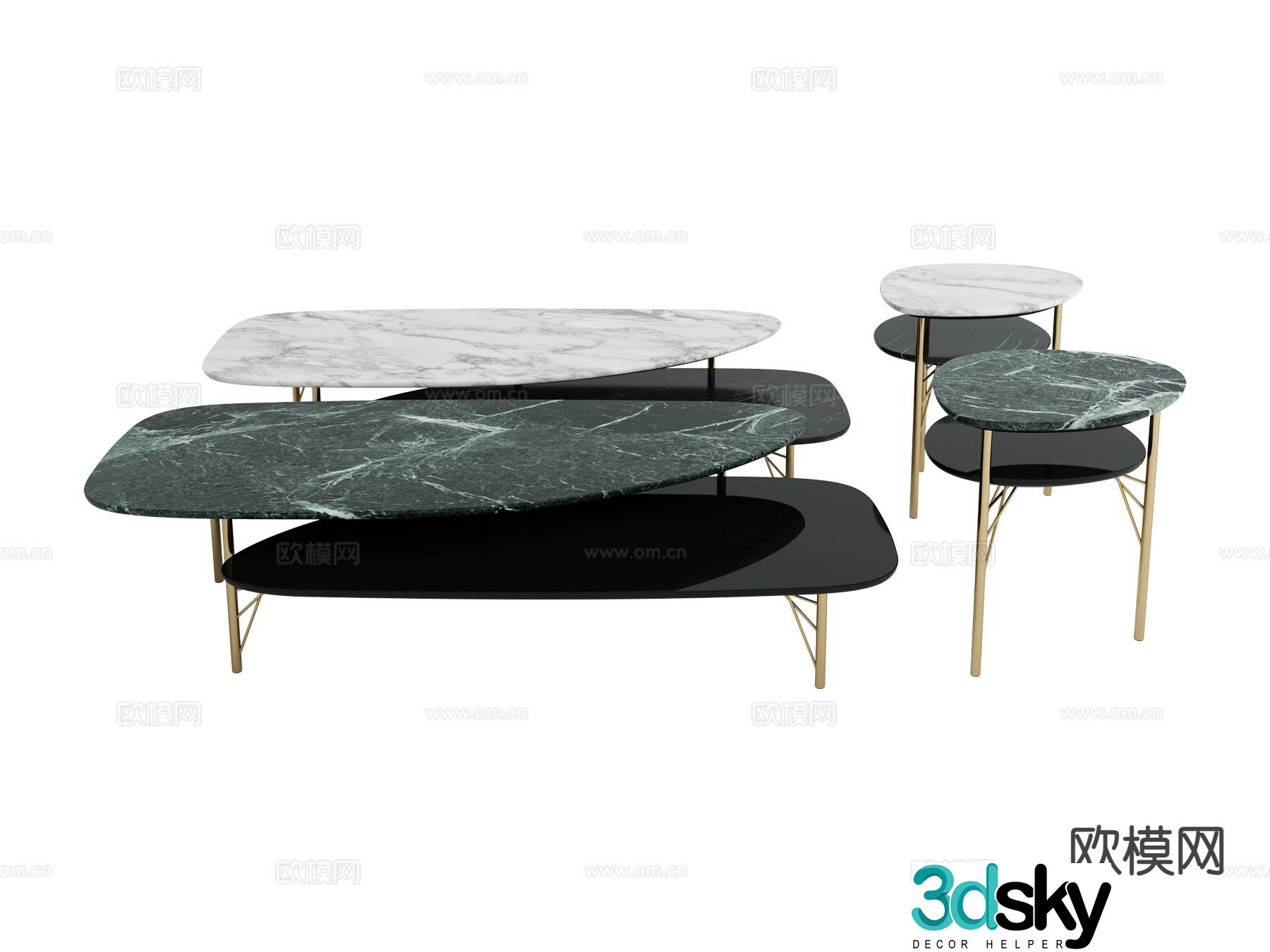 visionnaire italian coffee table 3d model