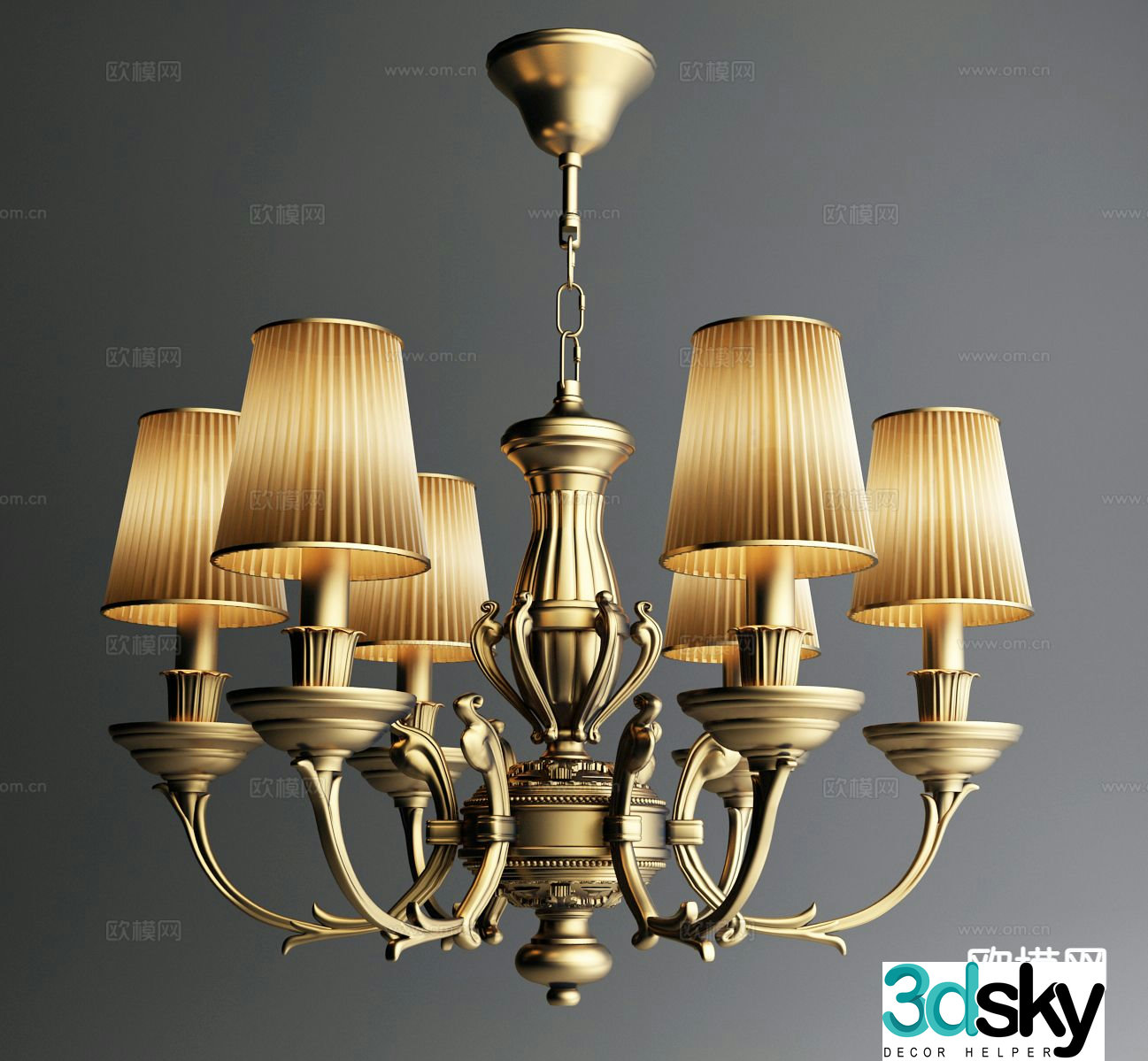 Neoclassical chandelier hall chandelier 3d model
