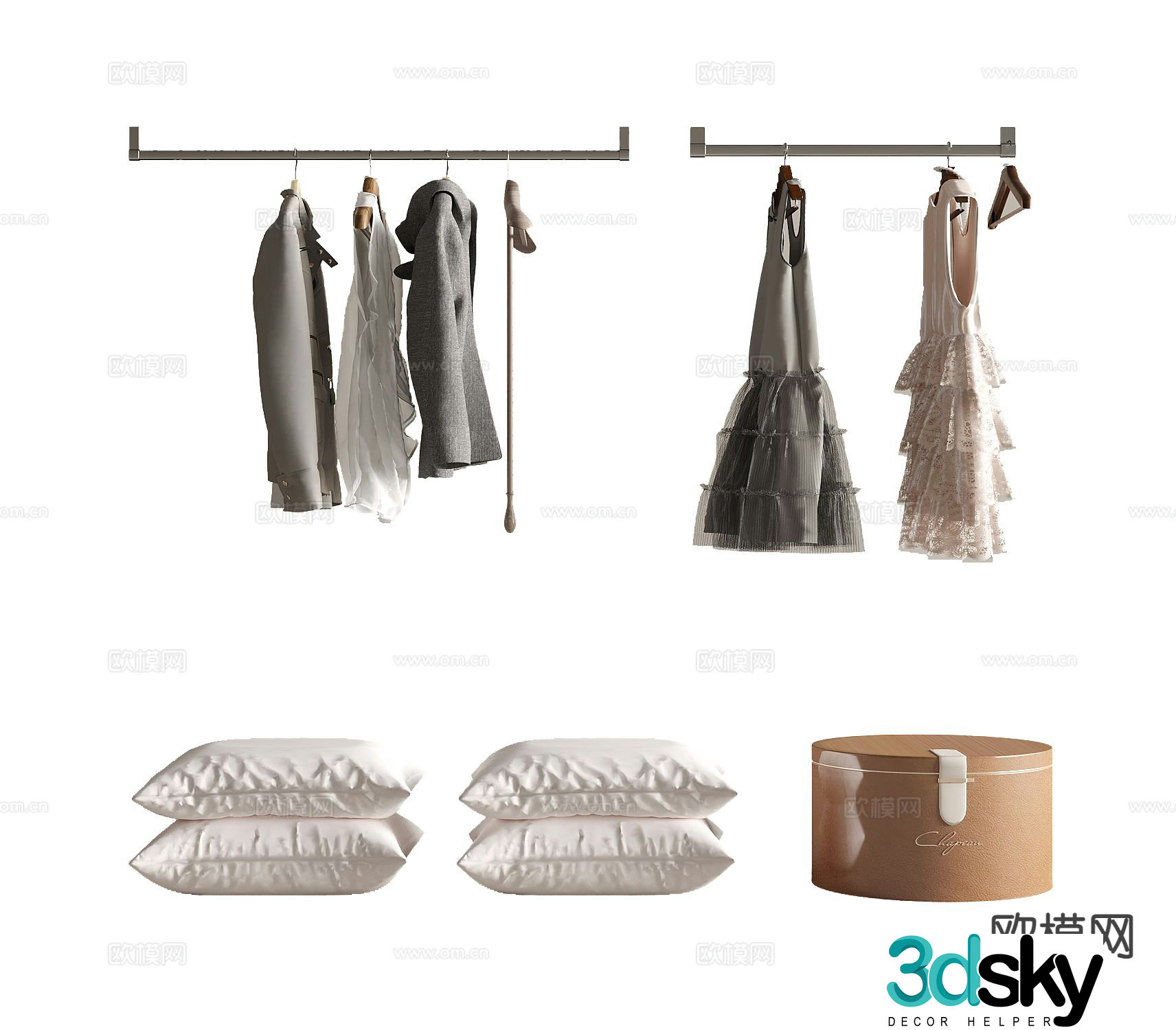 Modern clothing clothes rail hook 3d model