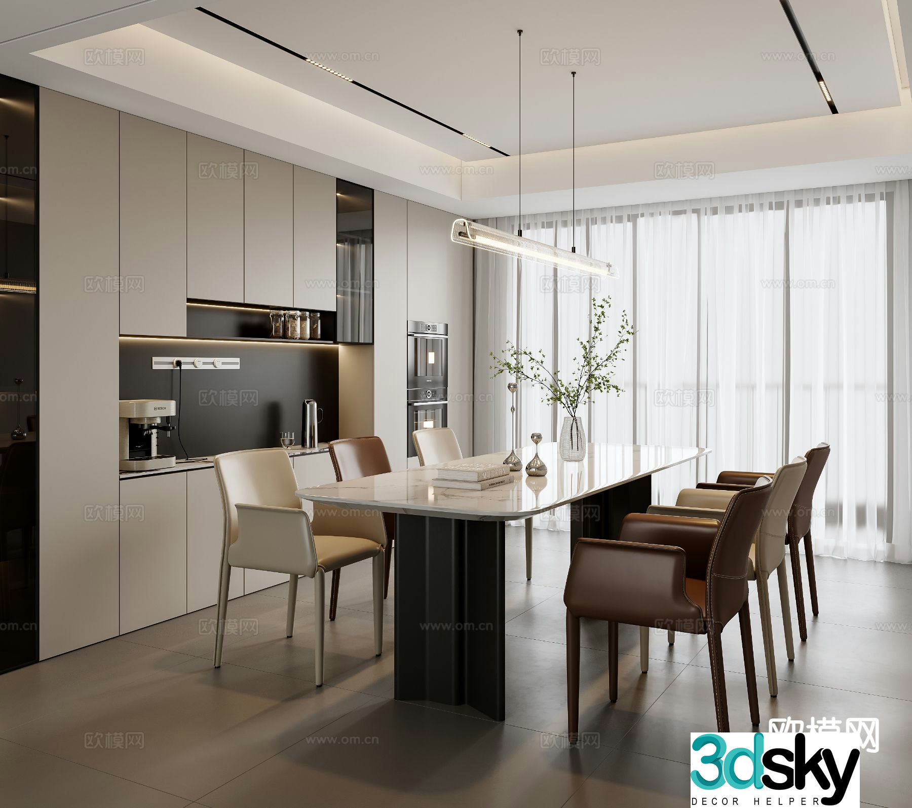 Modern restaurant 3d model
