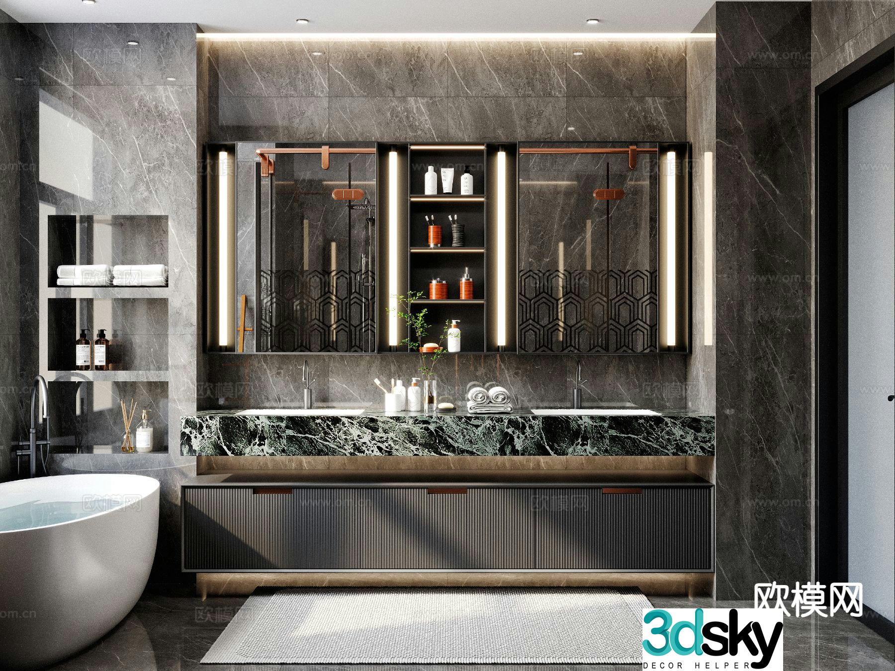 Modern bathroom bathroom toilet 3d model
