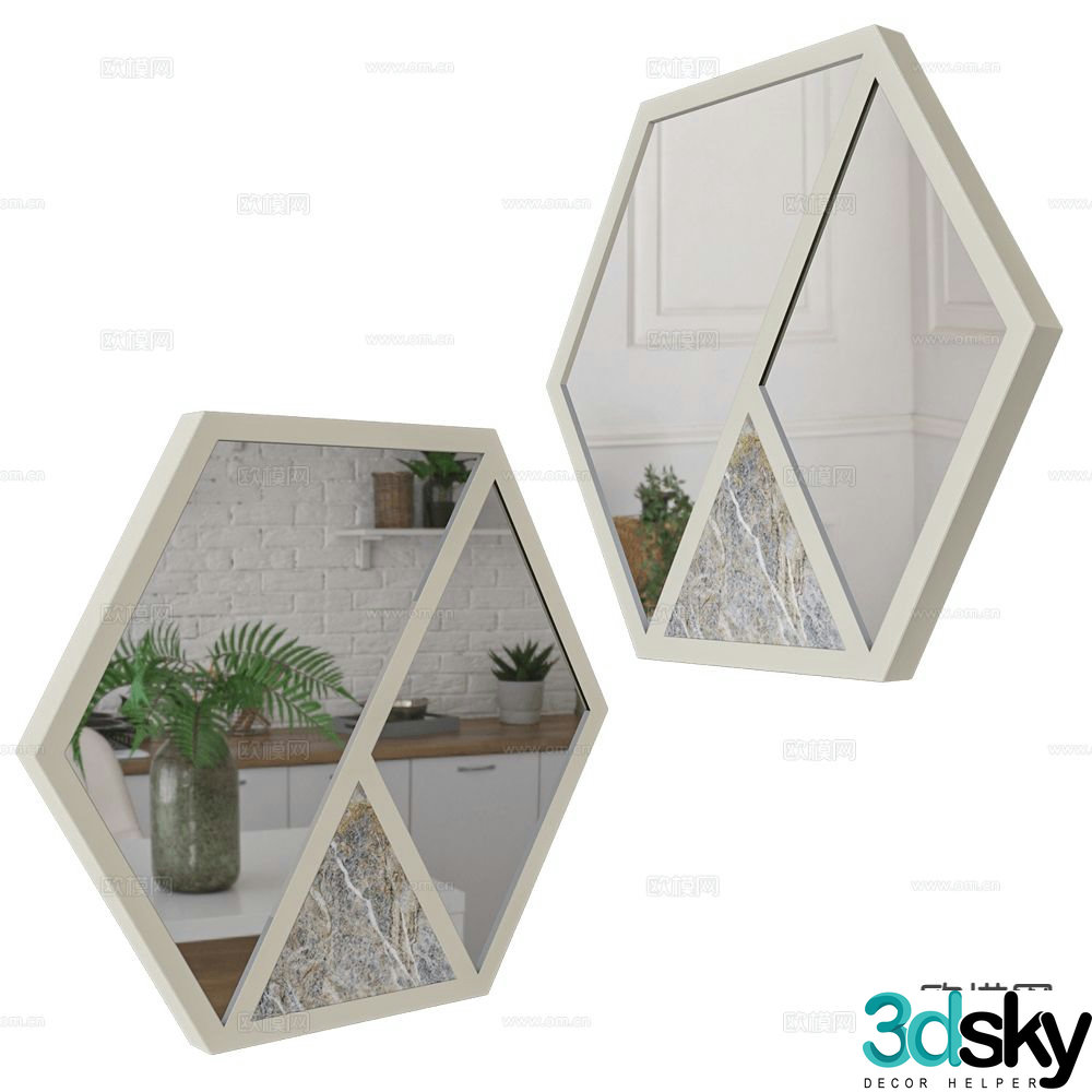 LEBANTO decorative mirror hanging mirror mirror 3d model