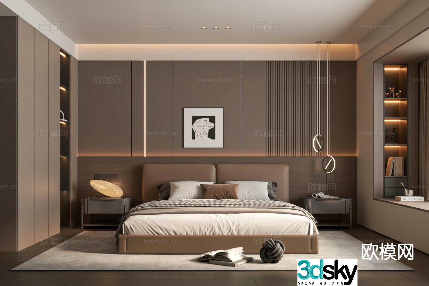 Italian style bedroom master bedroom 3d model