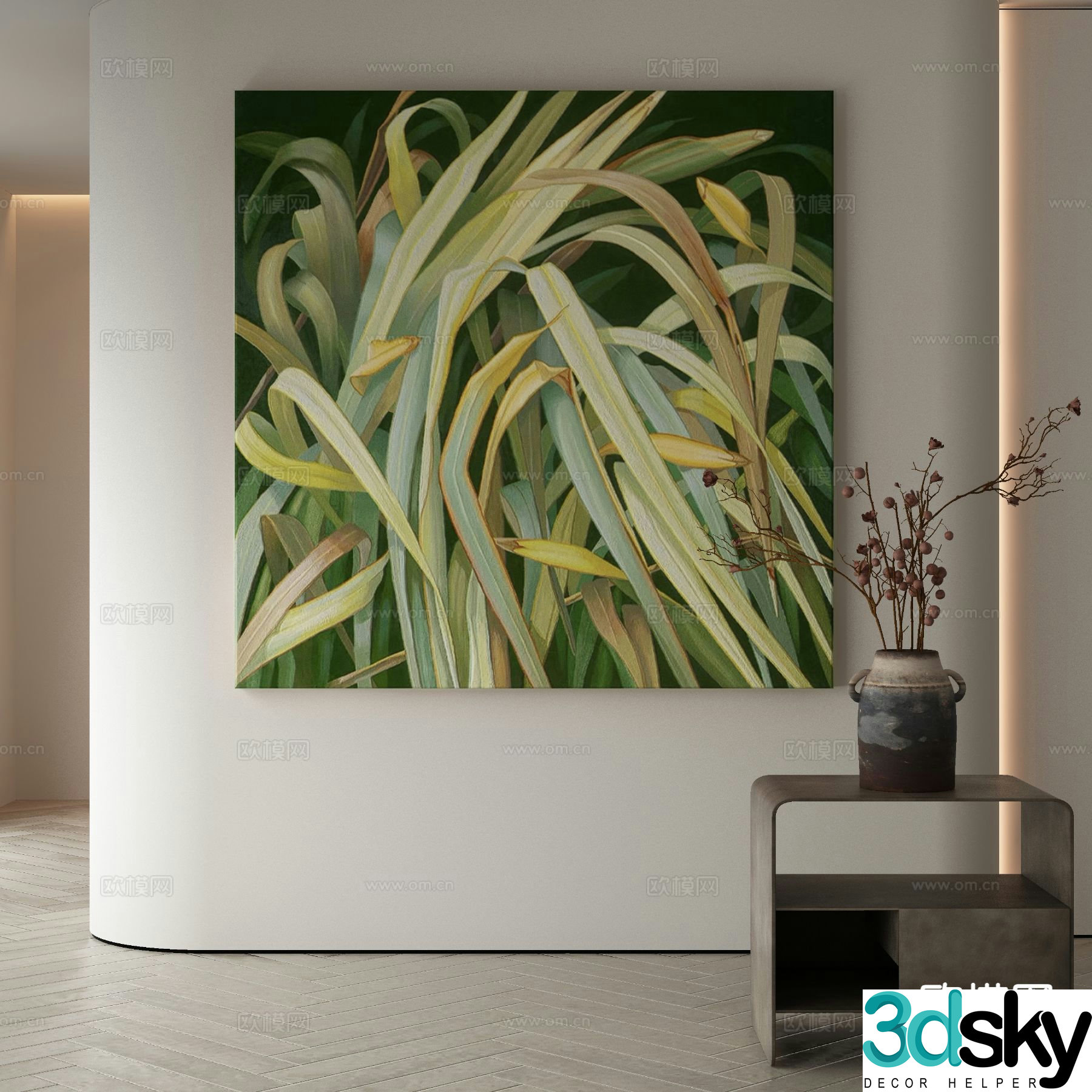 Modern art painting decorative painting 3d model