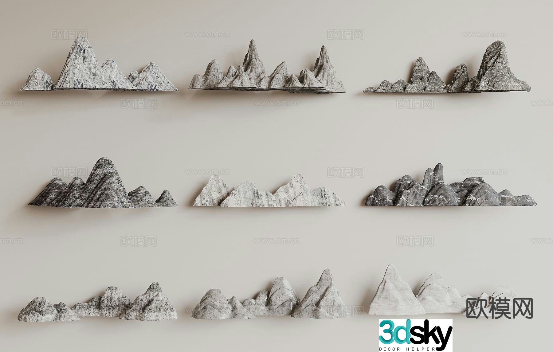 New Chinese style rockery Shoushan stone landscape stone 3D model