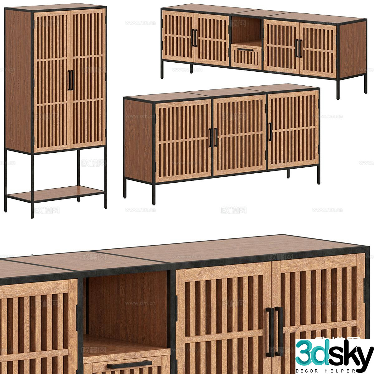 Wabi-sabi TV cabinet 3d model