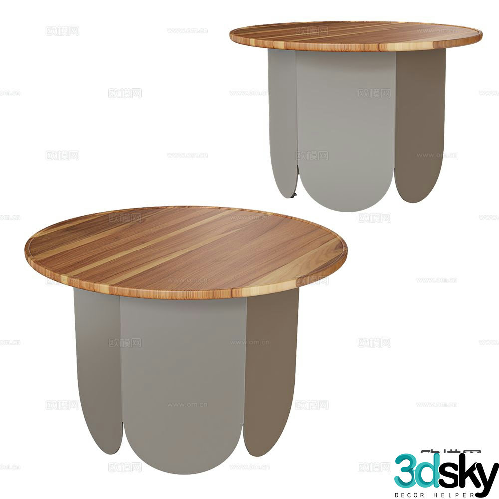 Verges Nordic round table side table angle table 3D model