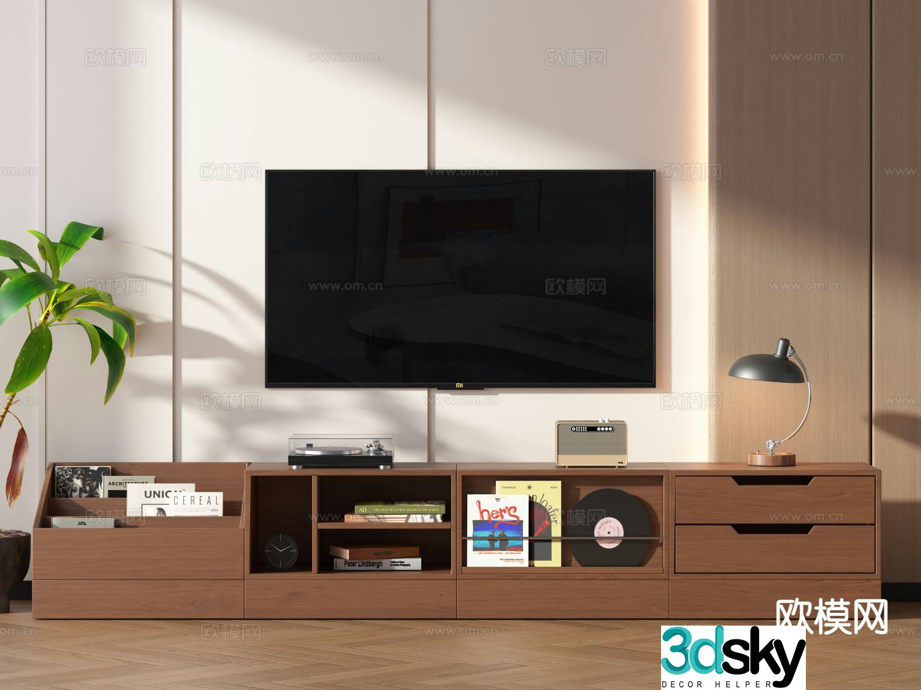 Medieval style TV cabinet 3D model