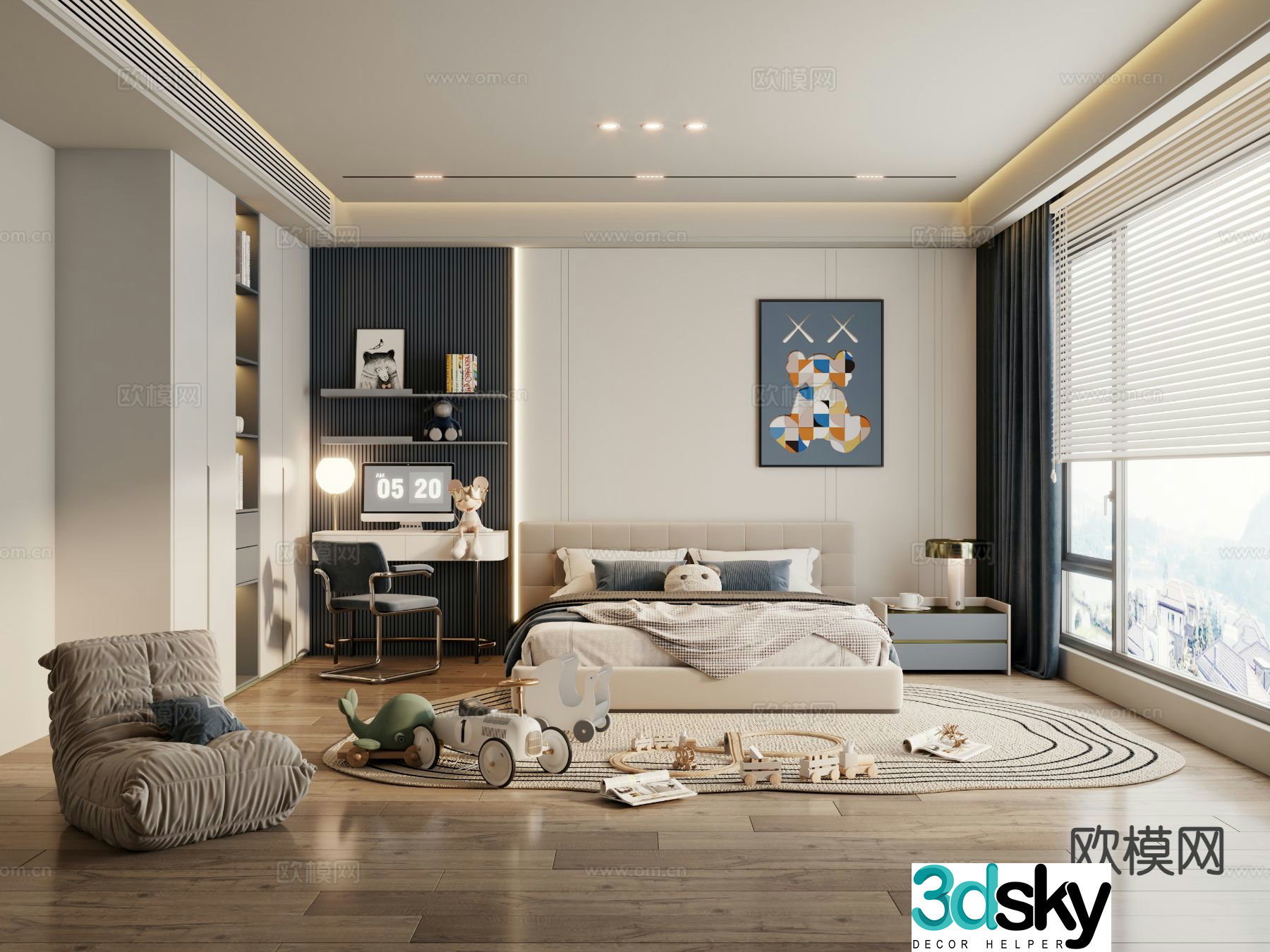 Modern children’s room boy’s room 3d model
