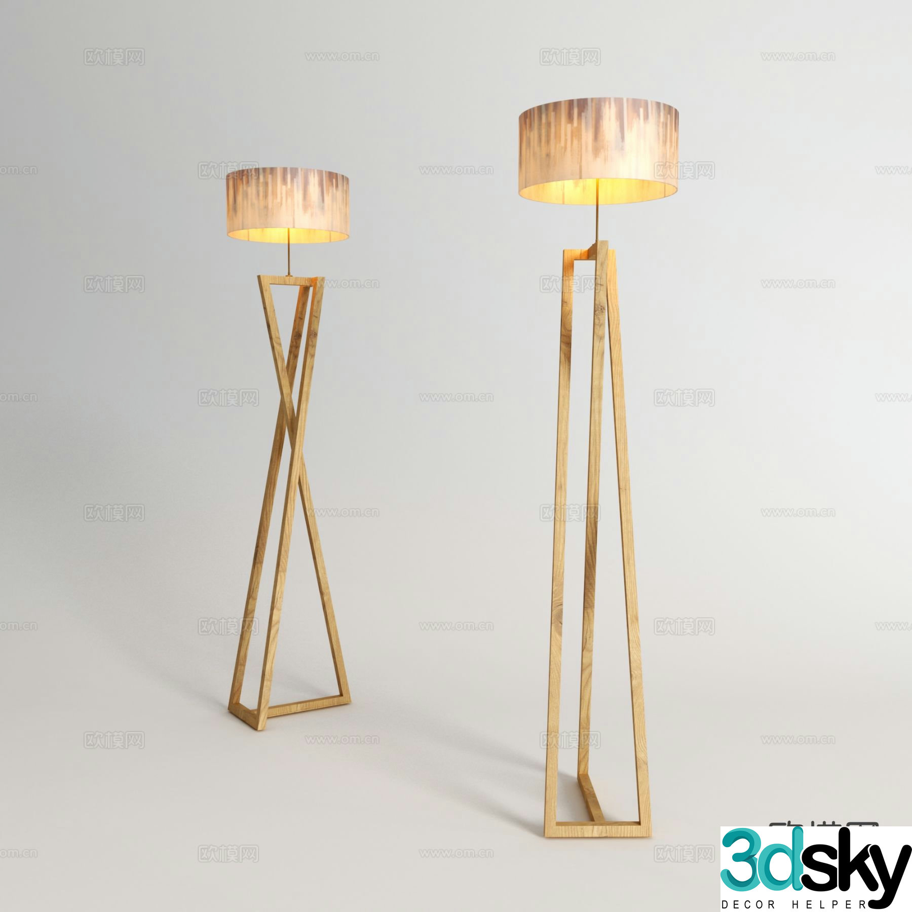 Japanese floor lamp 3d model
