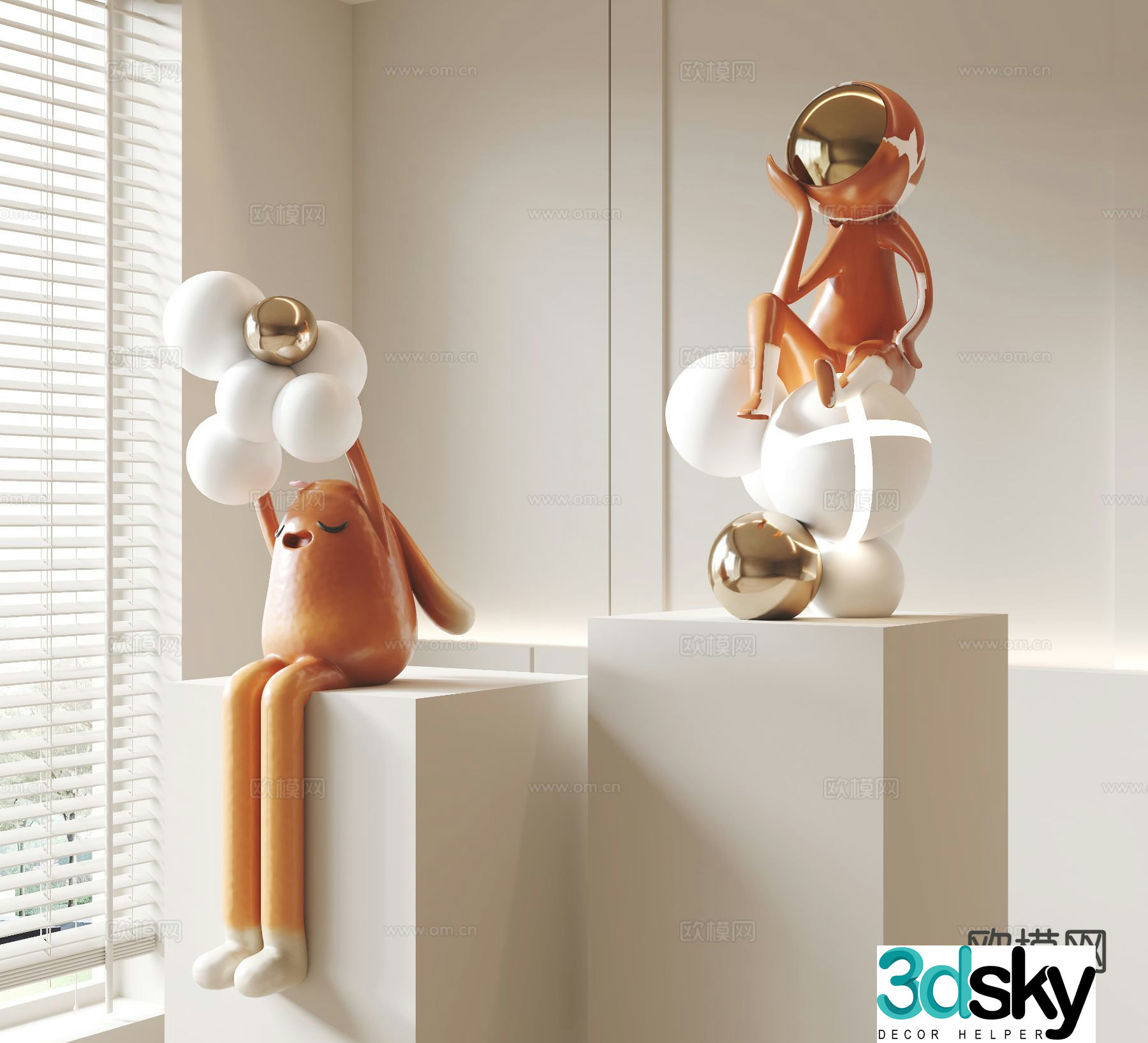 Modern sculpture ornaments 3d model
