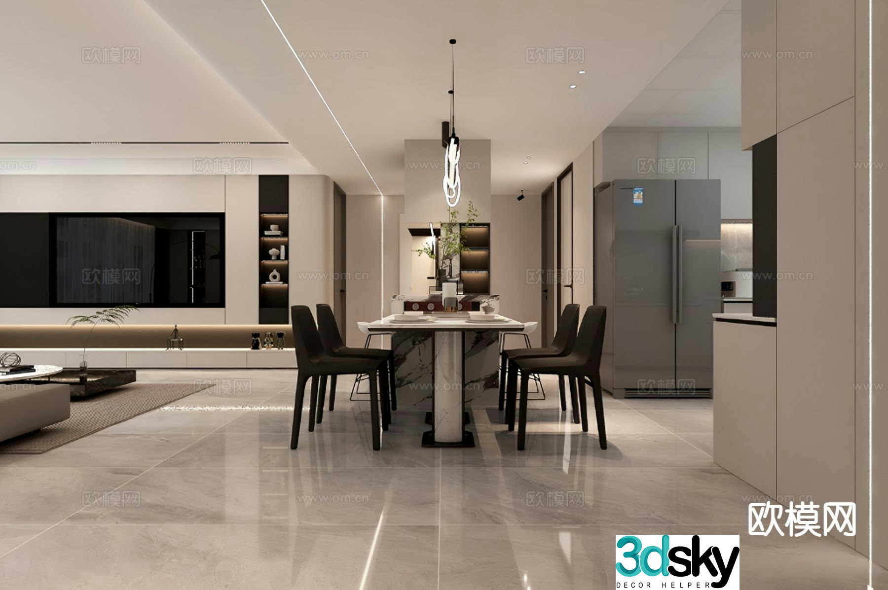 Light luxury restaurant 3D model
