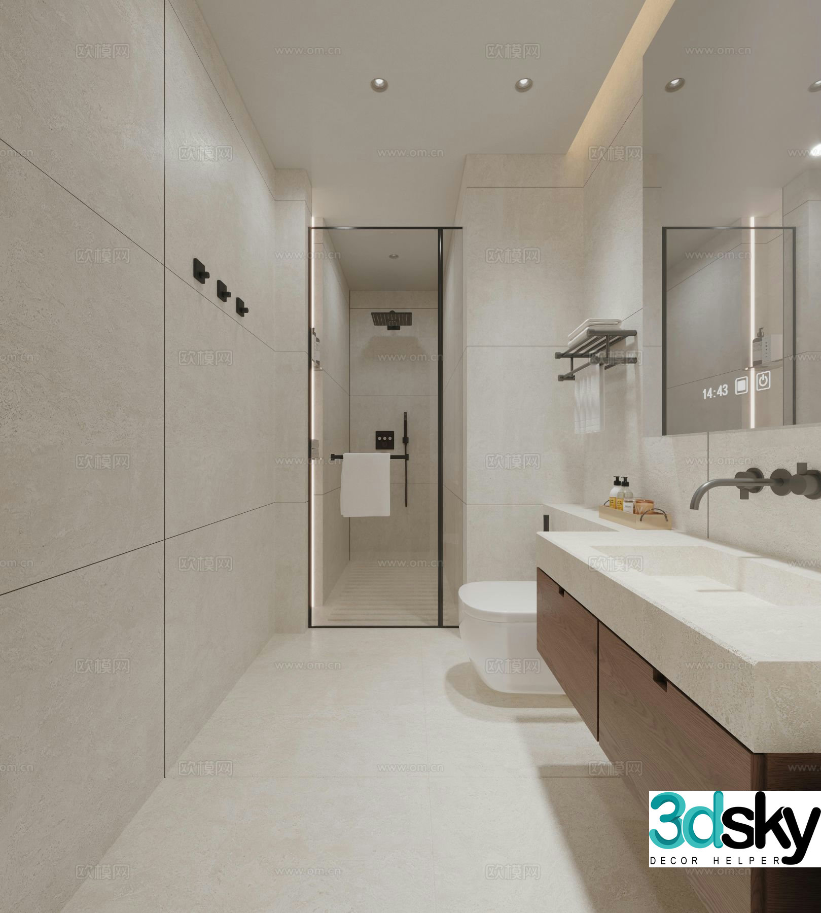 Modern bathroom bathroom toilet 3d model