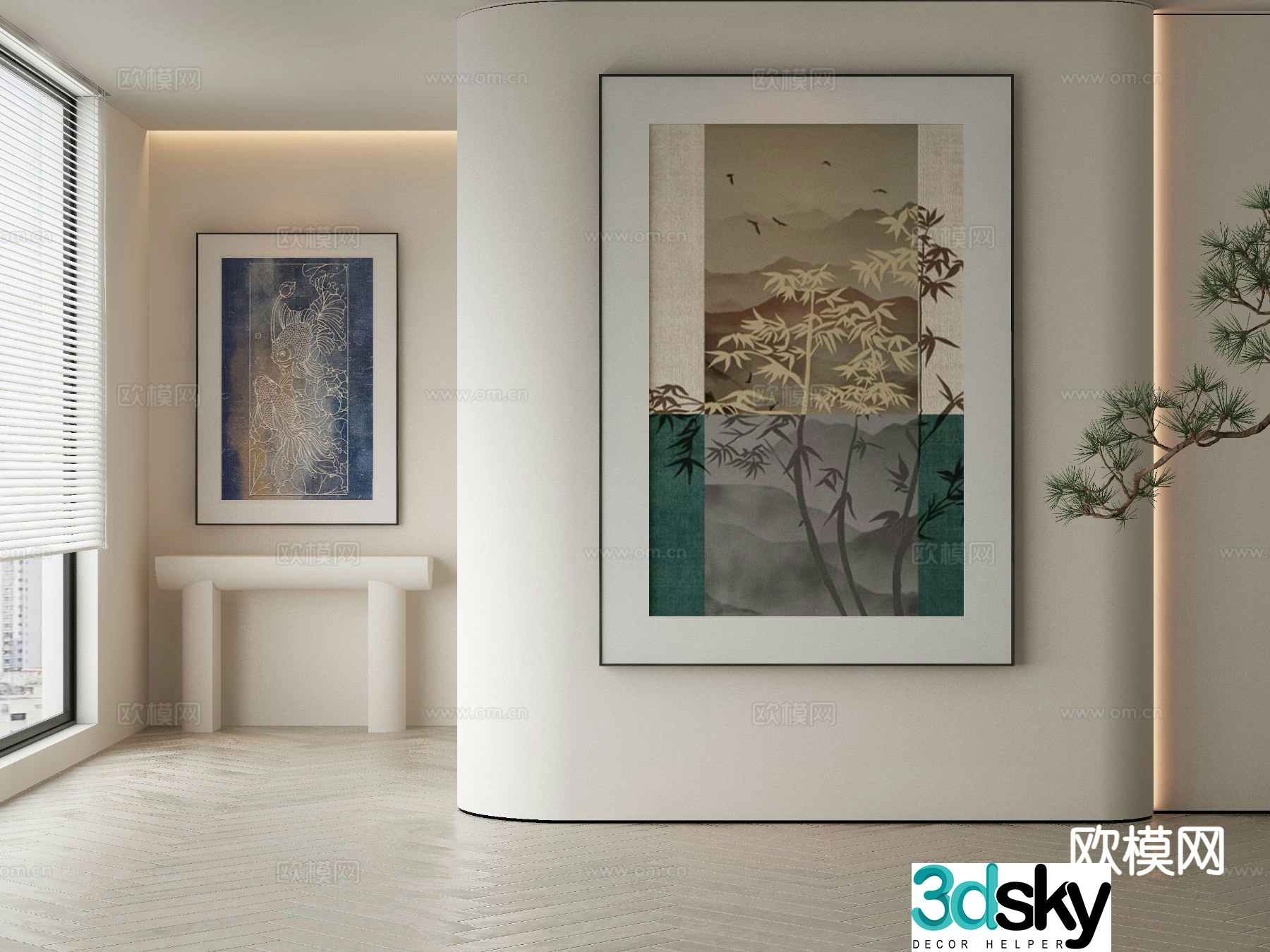 New Chinese style decorative painting 3d model