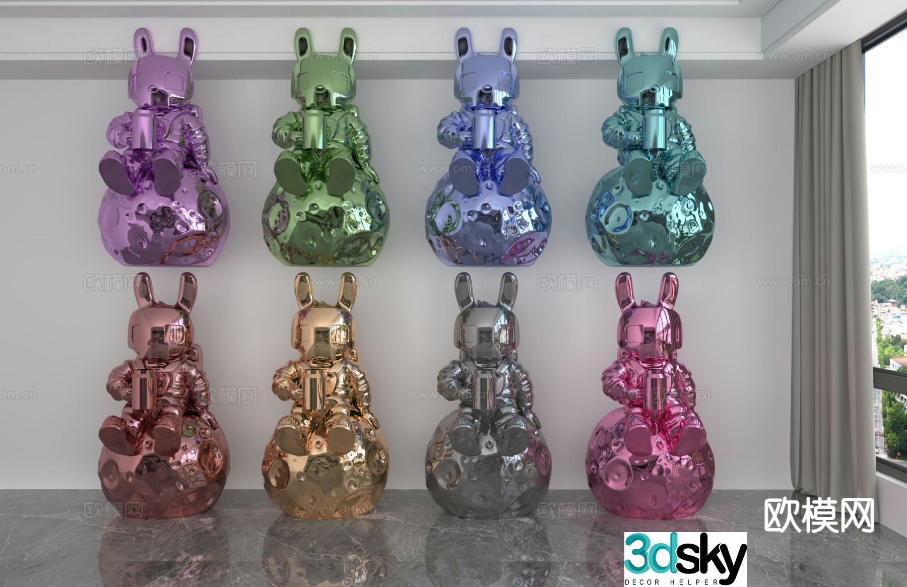 Astronaut Rabbit Trendy Toys Dolls Doll Ornaments 3D Model