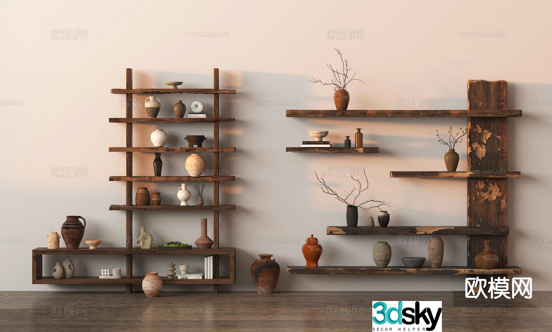 Medieval style archaeological rack display stand 3D model