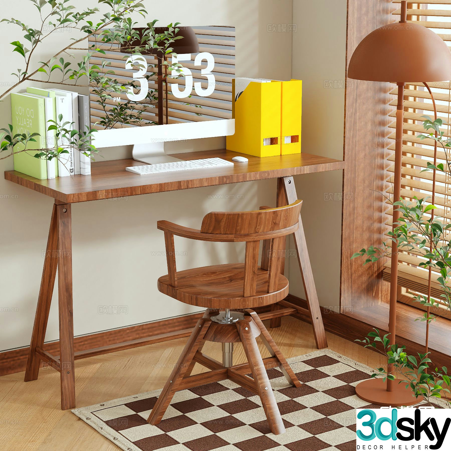 Medieval style desk desk 3d model
