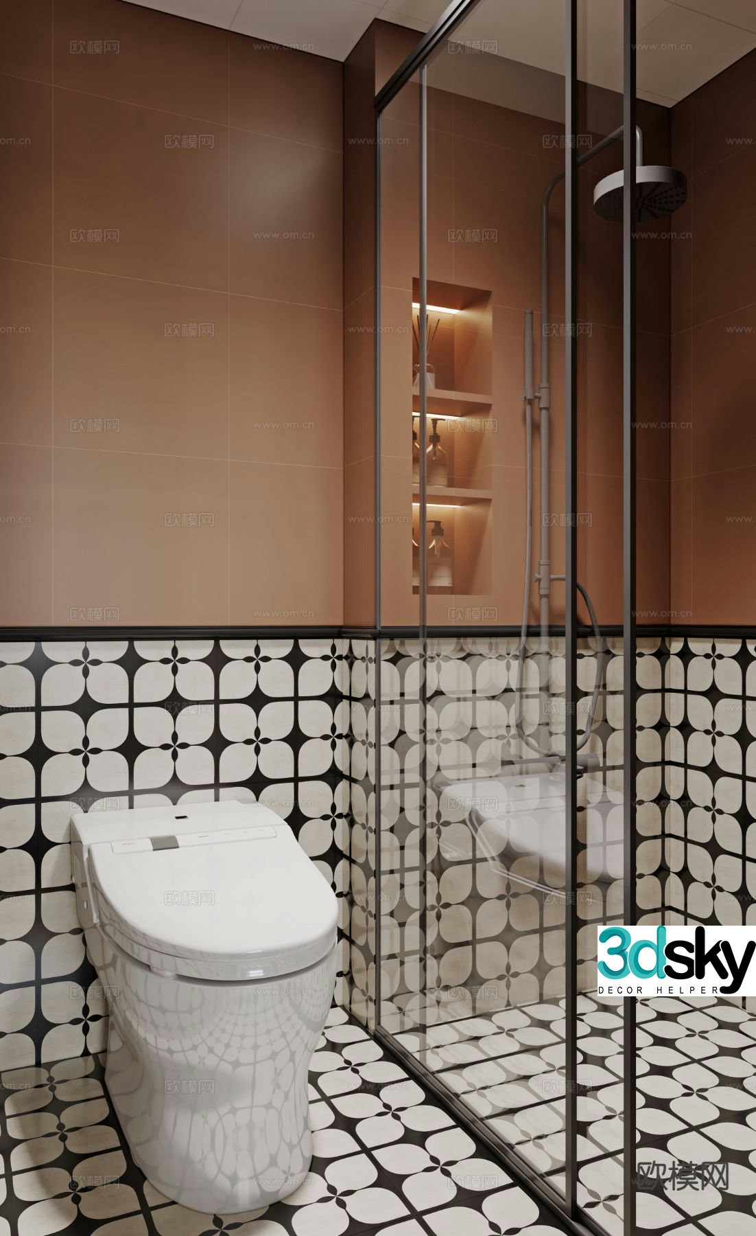 Medieval style bathroom 3d model