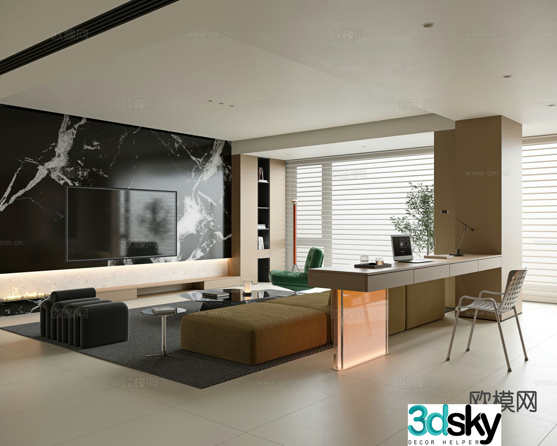 Italian living room 3d model