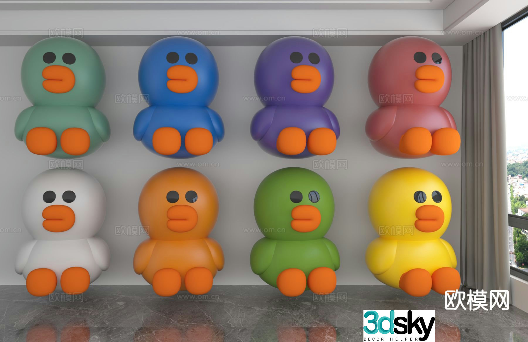 Duck trendy toys dolls doll ornaments 3d model