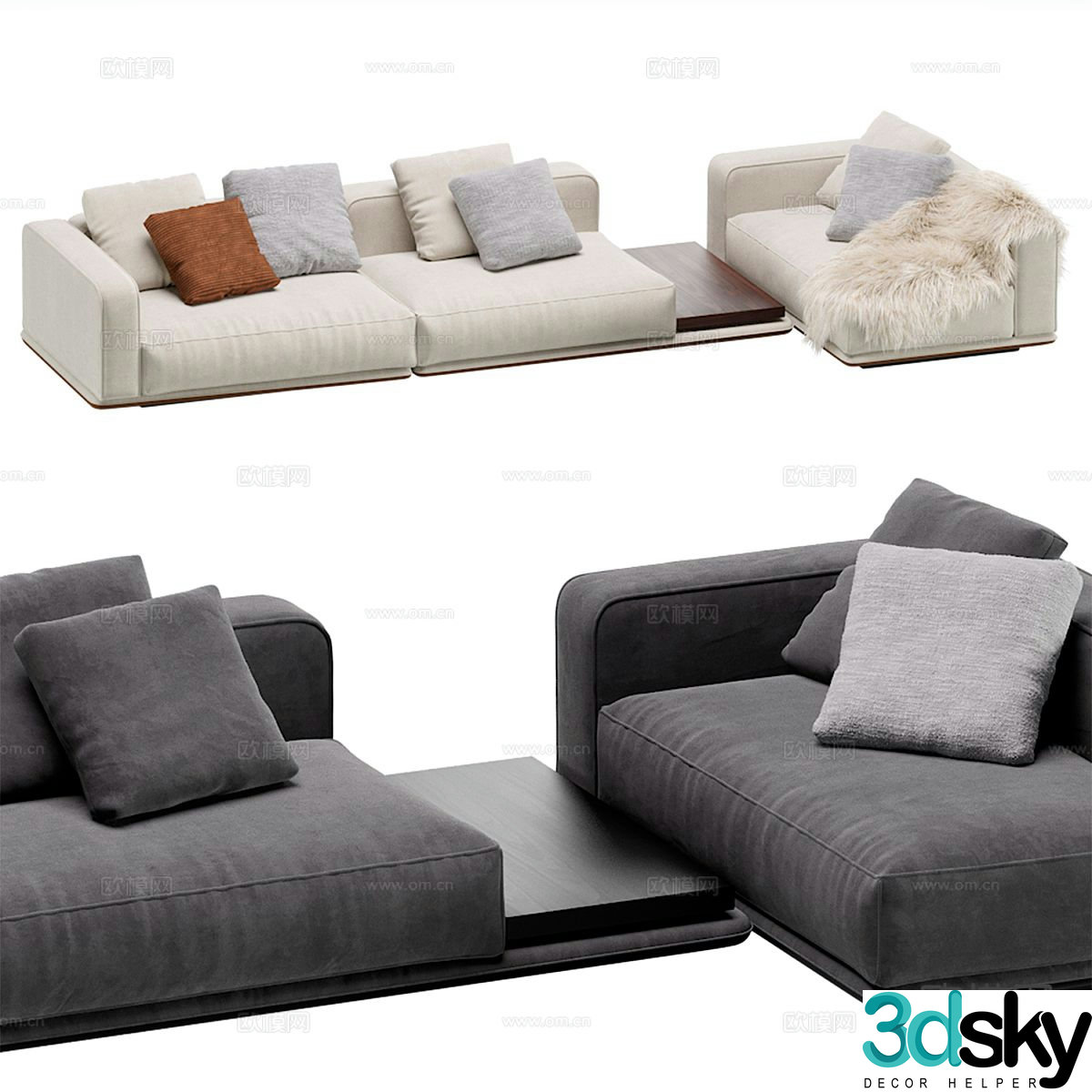 Multi-person sofa corner sofa 3d model