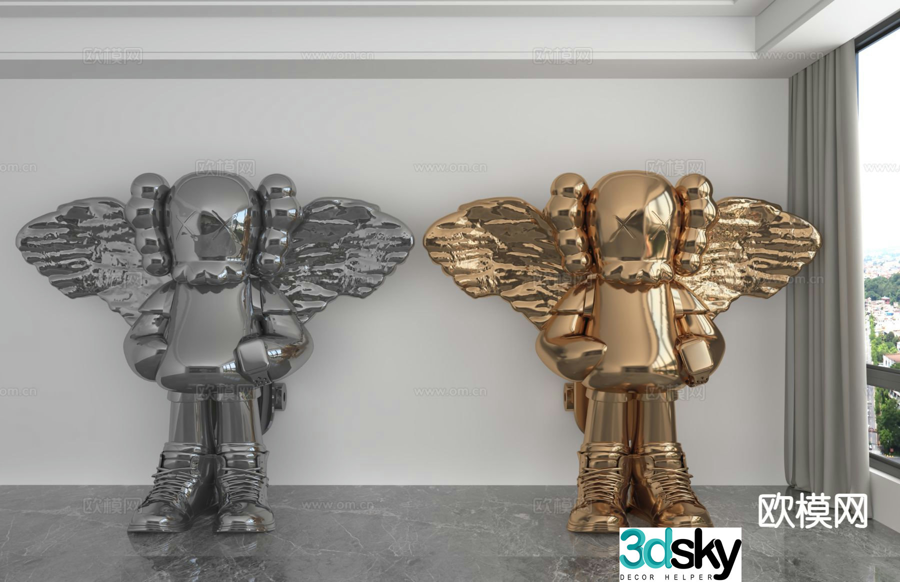 Modern trendy ornaments 3D model