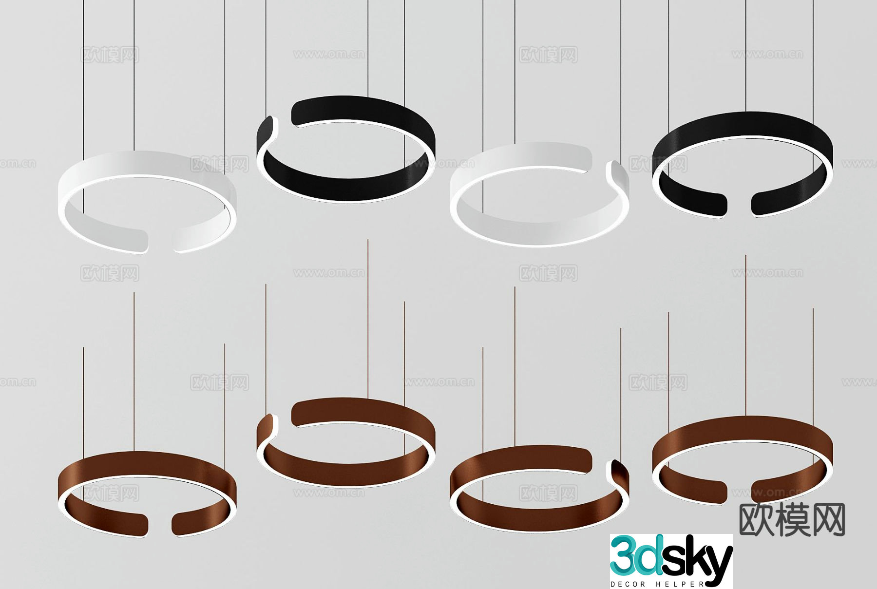 Creative chandelier ring chandelier 3d model