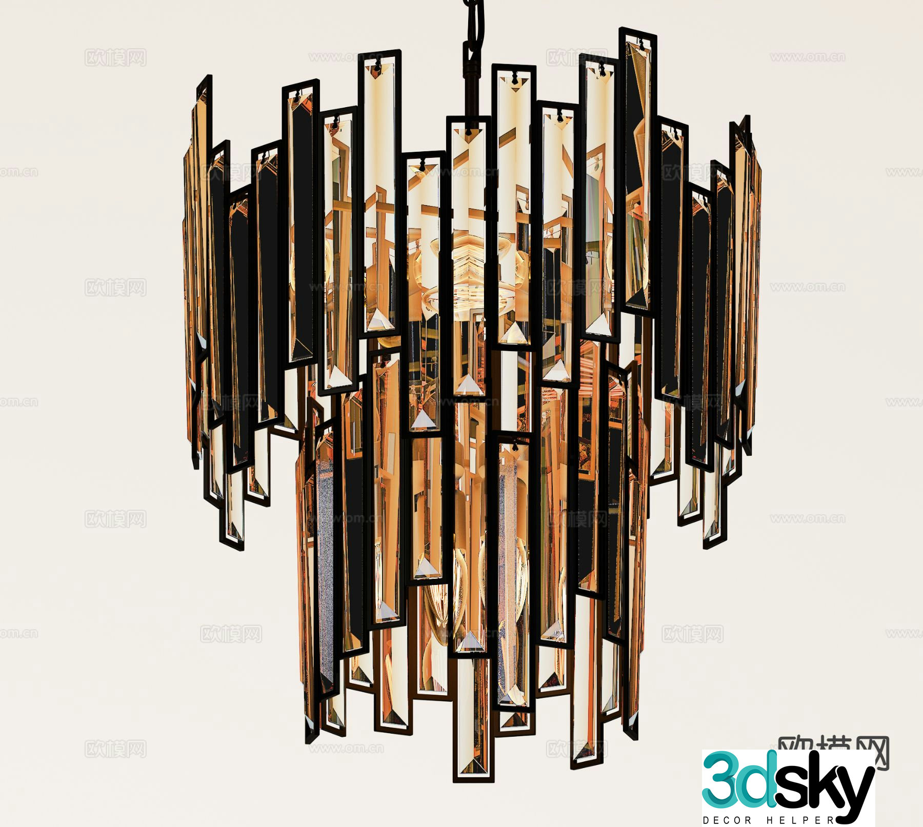 Light luxury chandelier hall chandelier 3d model