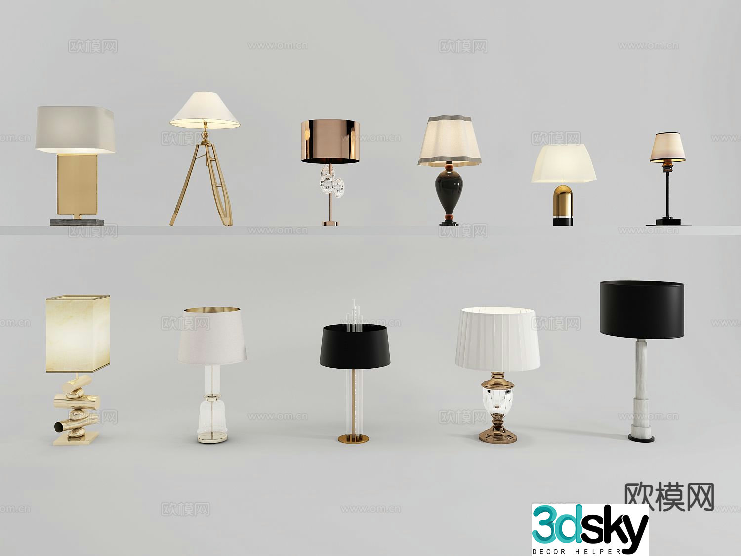 Light luxury desk lamp artistic desk lamp 3d model
