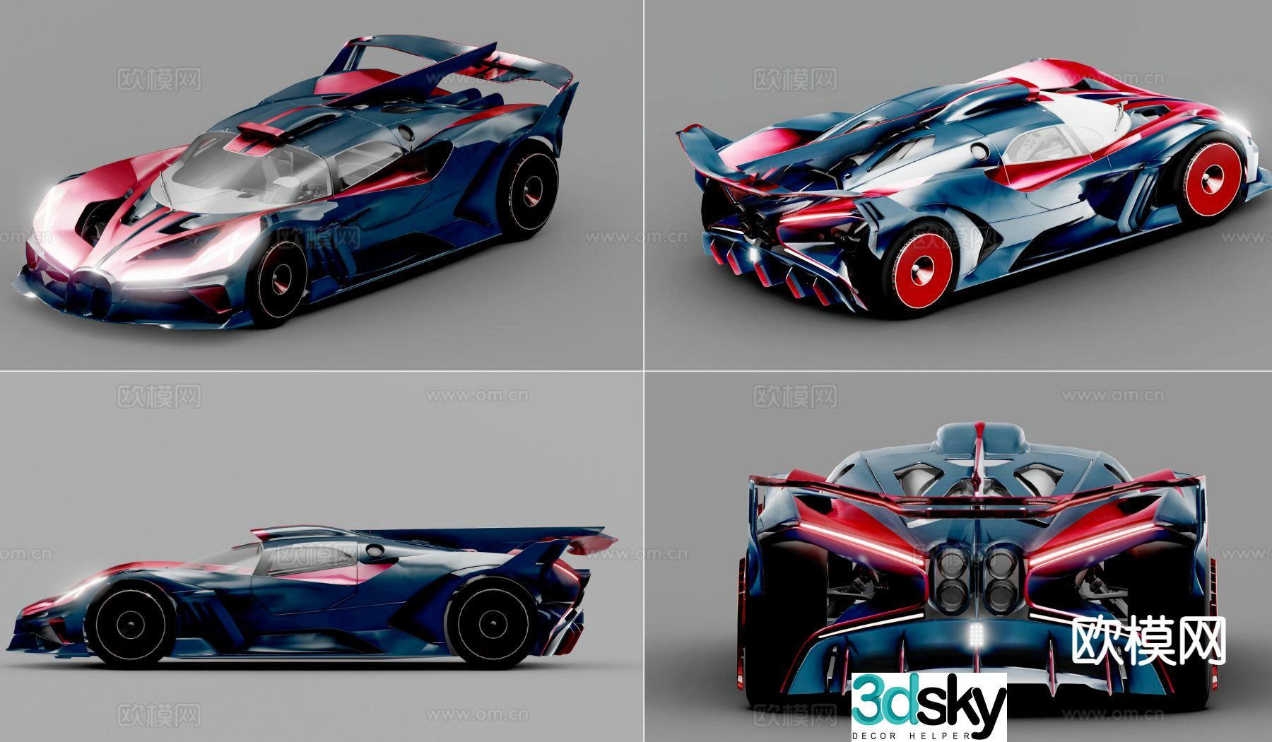 bugatti topg sports car supercar car b3d model