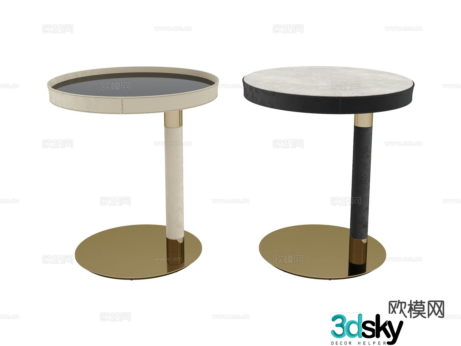 visionnaire-light luxury side table round table corner table 3D model
