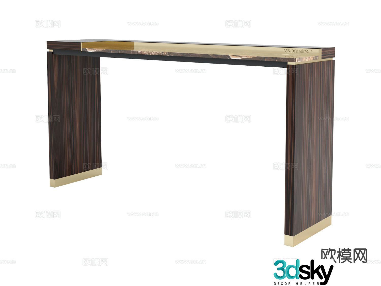 visionnaire light luxury side view table console table 3d model
