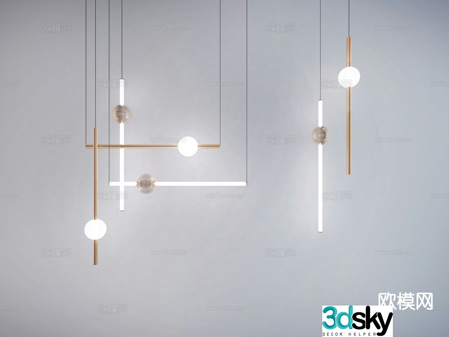 Light luxury chandelier art chandelier 3d model