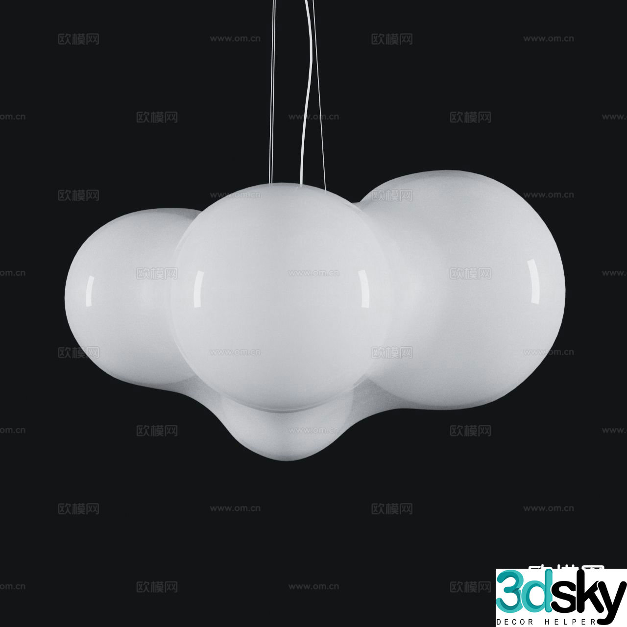 Art chandelier restaurant chandelier 3d model