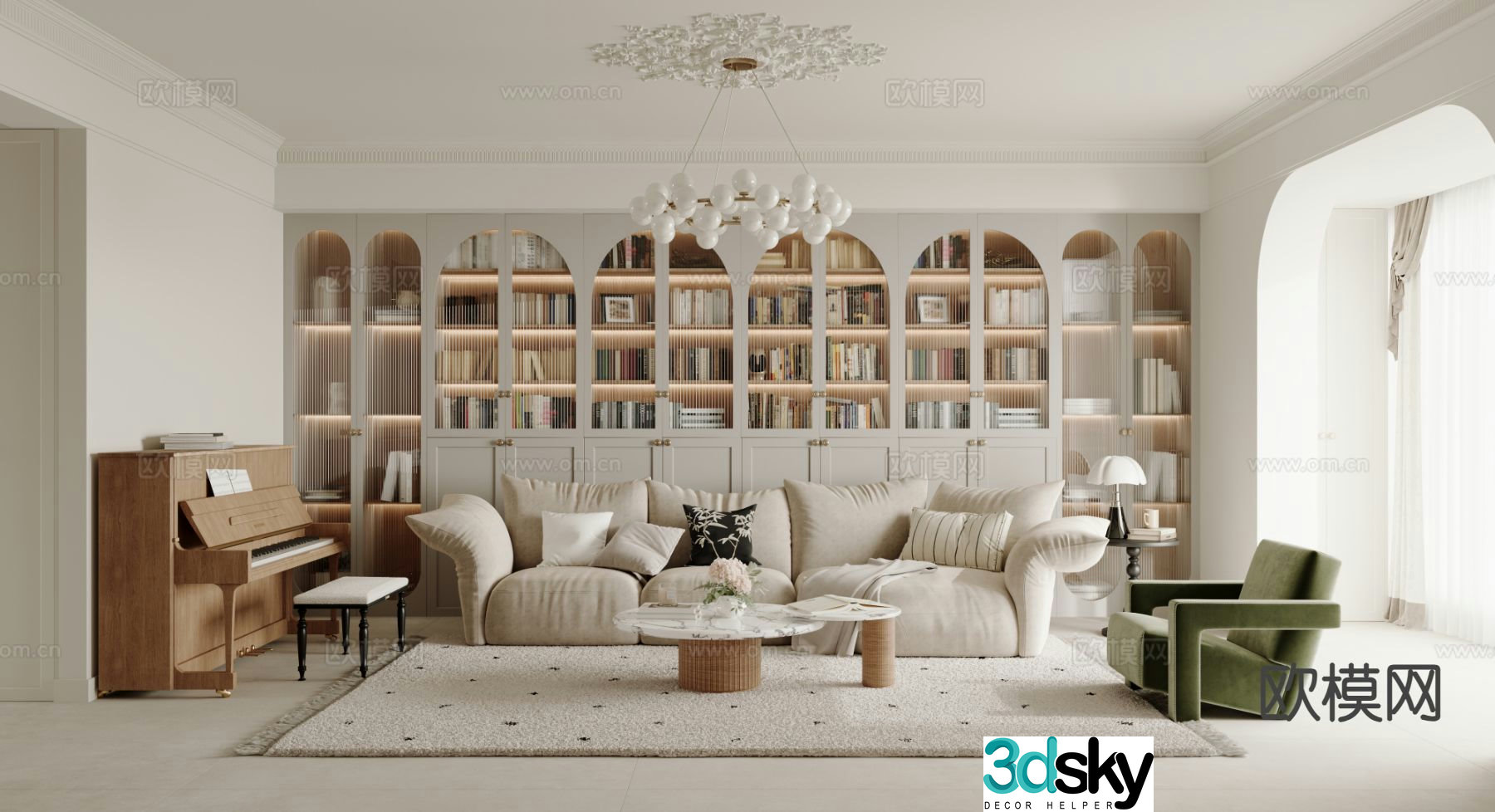 French living room 3d model