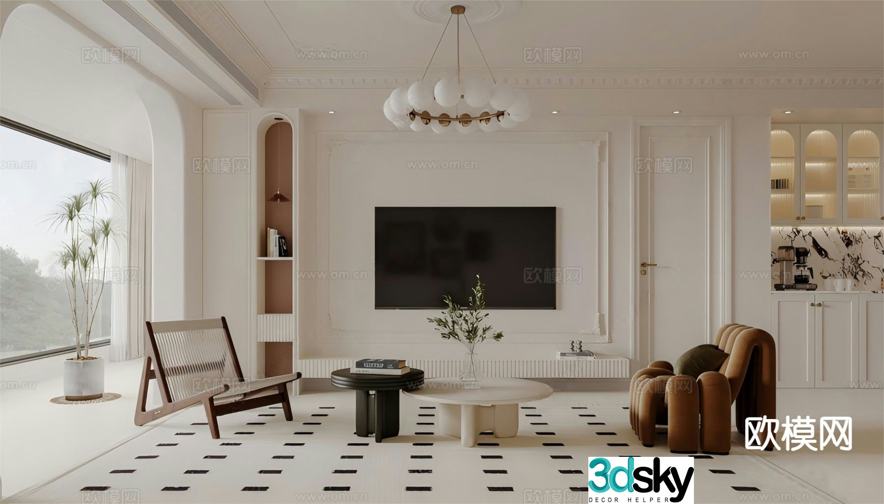 French living room 3d model