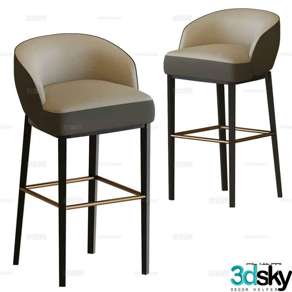 Paolo Castelli Italian Bar Stool 3D model