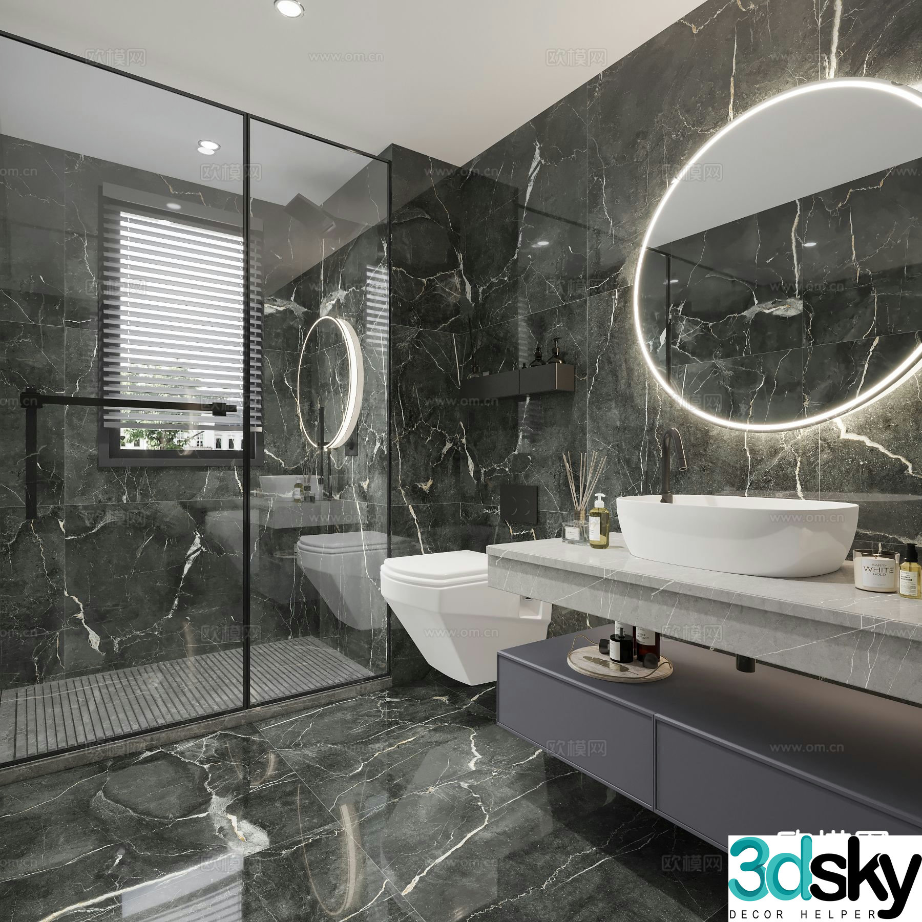 Modern bathroom bathroom toilet 3d model
