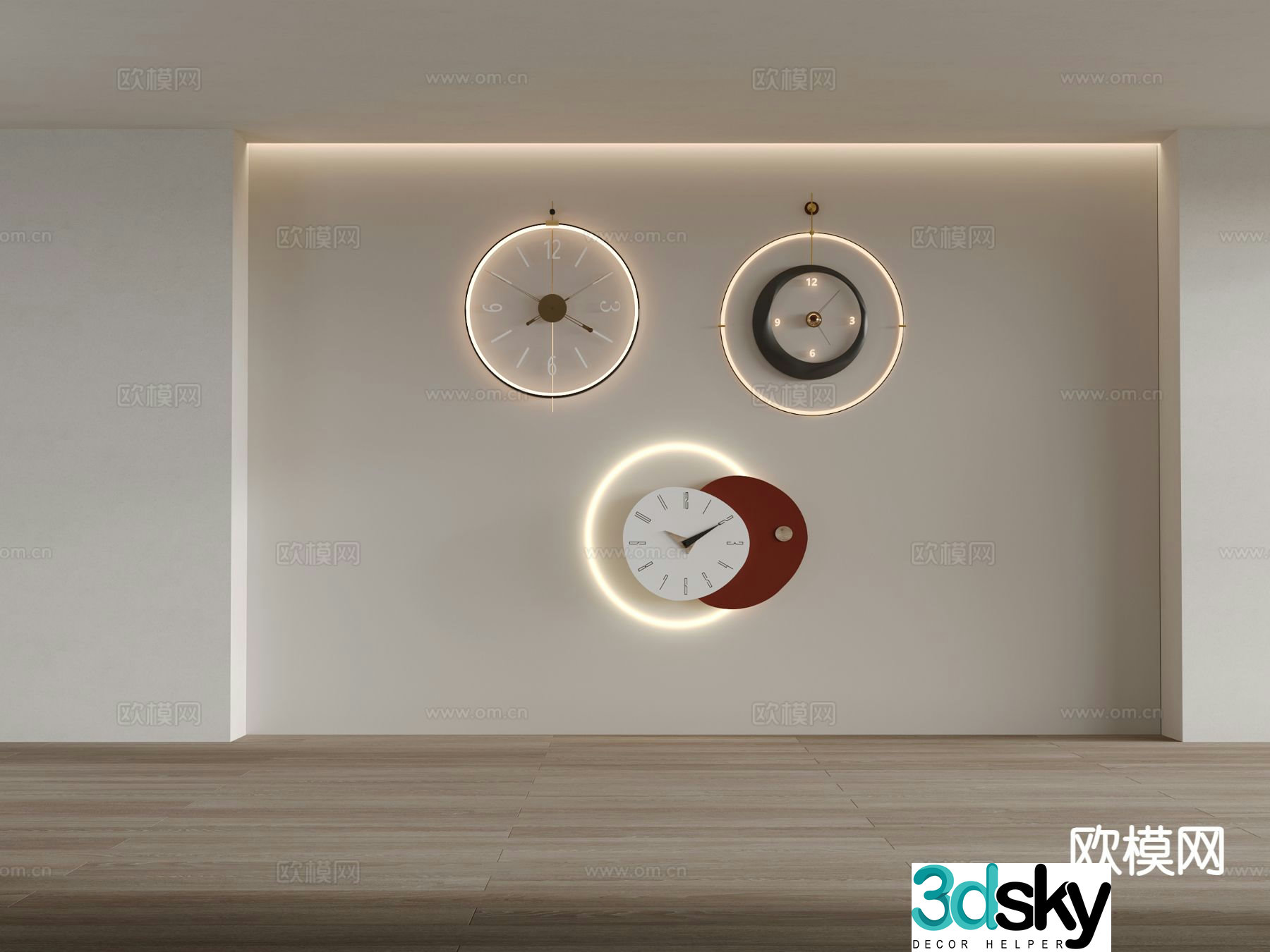 modern wall clock clock wall clock clock 3d model