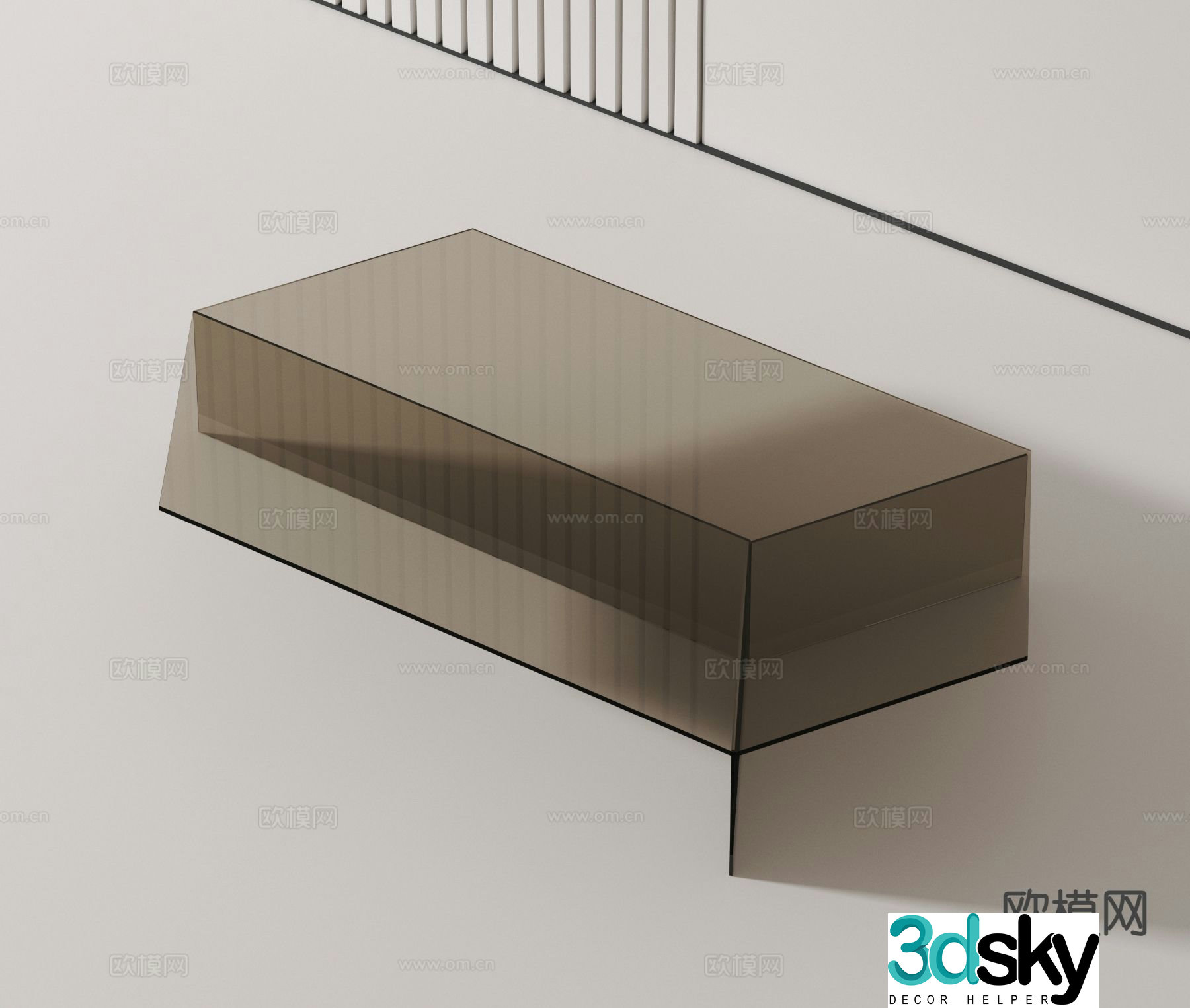 Acrylic coffee table 3d model