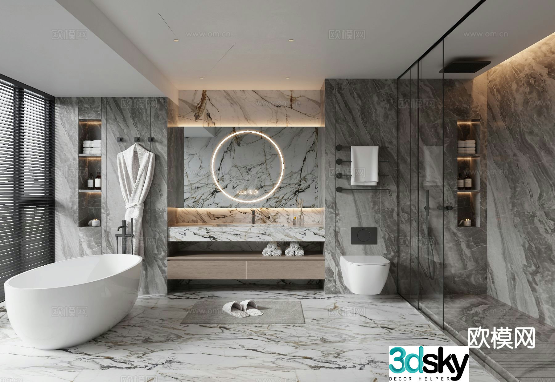 Modern bathroom bathroom 3d model