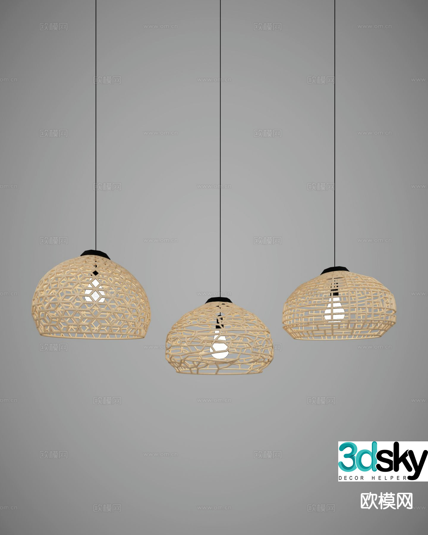 Wabi-sabi chandelier art chandelier 3d model