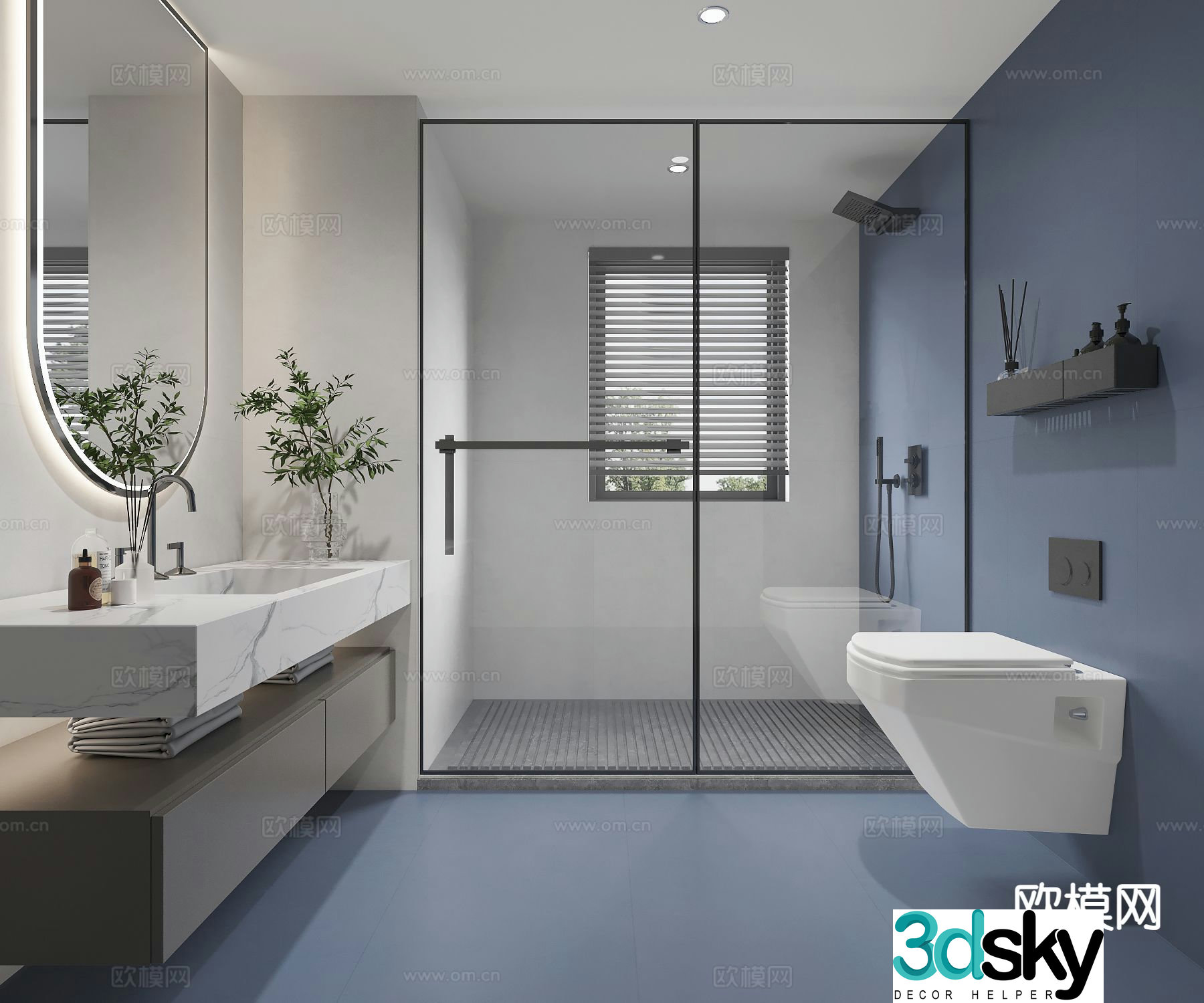 Modern bathroom bathroom 3d model