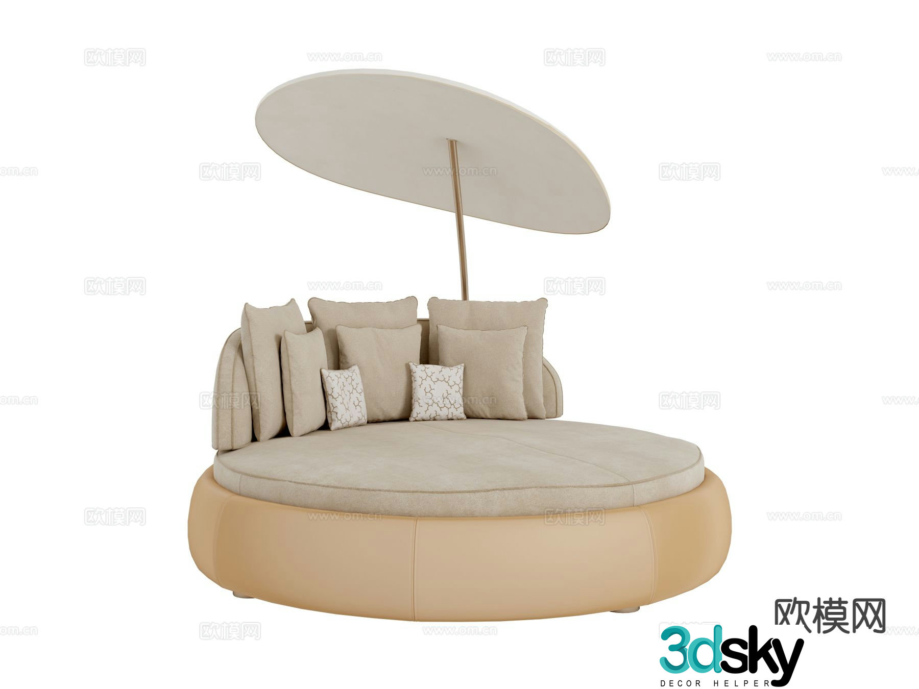 visionnaire light luxury round bed sofa bed 3d model